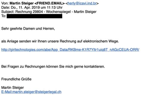 Sie erhalten gefälschte E.